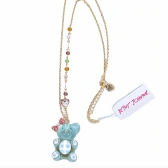 NWT Betsey Johnson TEDDY BEAR NECKLACE - Picture 4 of 7